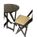 Conjunto Bistró Plegable con Banquetas Acolchonadas – Beige