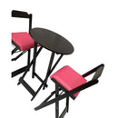 Conjunto Bistró Plegable con Banquetas Acolchonadas – Rosa