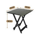 Mesa Plegable 70x70 Retráctil de Madera Negra