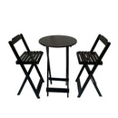 Conjunto Bistró Plegable con Banquetas – Negro