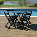 Conjunto Mesa Plegable 70x70 con 4 Sillas Acolchonadas – Negro