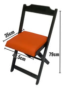 Conjunto Mesa Plegable 70x70 con 4 Sillas Acolchonadas – Naranja